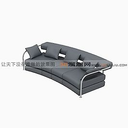 3D多人沙發(fā)模型