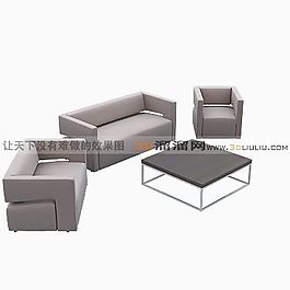 3D沙發(fā)茶幾組合模型