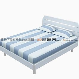 3D雙人床模型