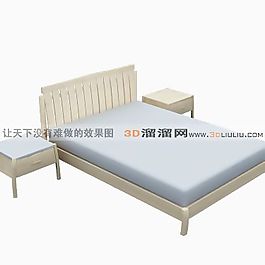 3D雙人床模型