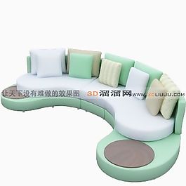 3D多人沙發(fā)模型