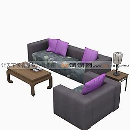 3D沙發(fā)茶幾組合模型