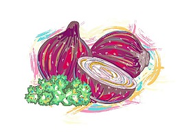 隨著垃圾矢量插畫的蔬菜