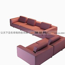 3D多人沙發(fā)模型