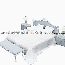 3D雙人床模型