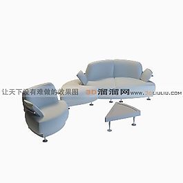 3D沙發(fā)茶幾組合模型