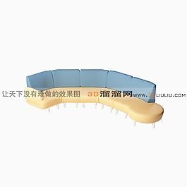 3D多人沙發(fā)模型