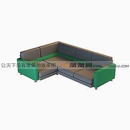 3D多人沙發(fā)模型