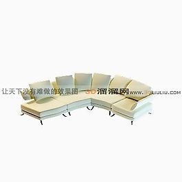 3D多人沙發(fā)模型