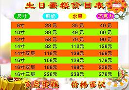 價(jià)目表