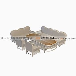 3D沙發(fā)茶幾組合模型