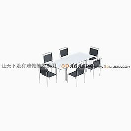 3D桌椅組合模型