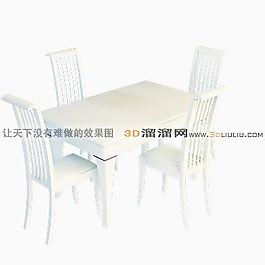 3D桌椅組合模型