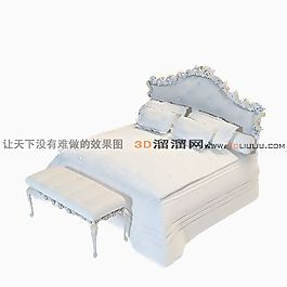 3D雙人床模型