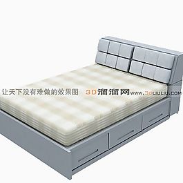 3D雙人床模型
