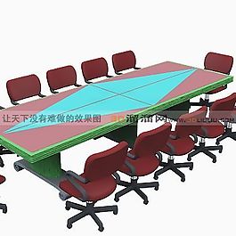 3D桌椅組合模型