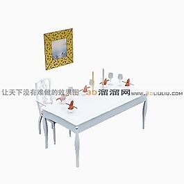 3D桌椅組合模型
