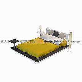 3D雙人床模型
