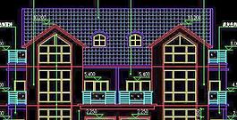 三层带阁楼双拼别墅建筑设计图 18x15