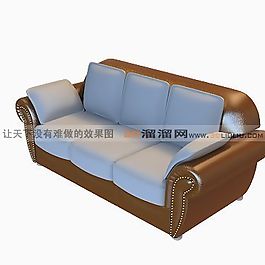 3D三人沙发模型