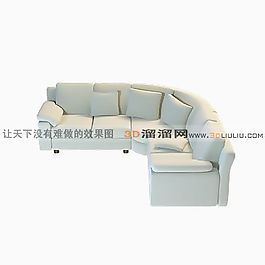 3D多人沙發(fā)模型