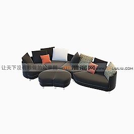 3D多人沙發(fā)模型