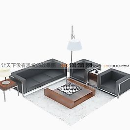 3D沙發(fā)茶幾組合模型