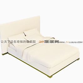3D雙人床模型