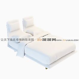3D雙人床模型