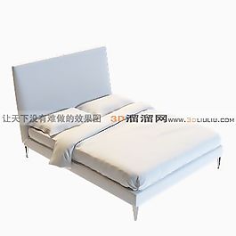 3D雙人床模型