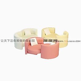 3D沙發(fā)組合模型