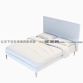 3D雙人床模型