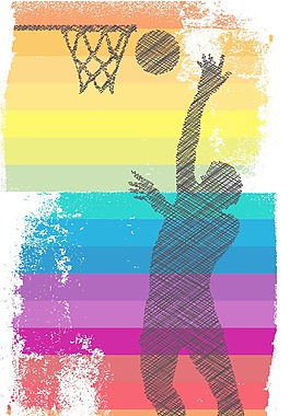 籃球運動員矢量插畫