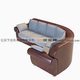 3D多人沙发模型