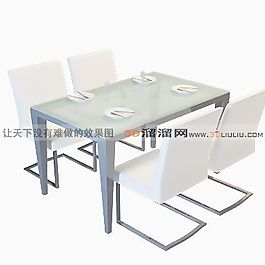 3D桌椅組合模型