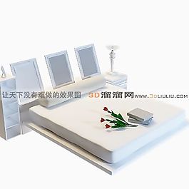 3D雙人床模型