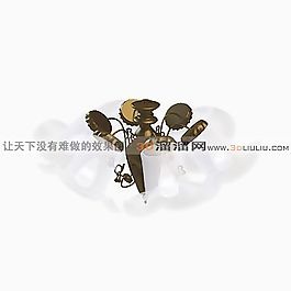 3D吸頂燈模型