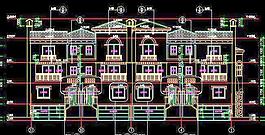 苏州三层联排别墅建筑设计图（带庭院） 31x17