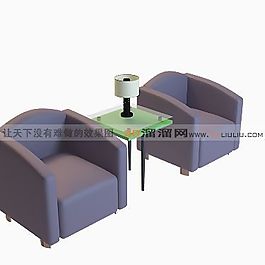 3D沙發(fā)茶幾組合模型