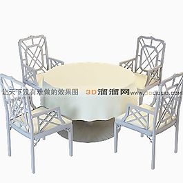 3D桌椅組合模型