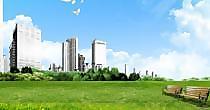 城市建筑草地綠色景觀PSD素材