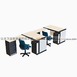 3D桌椅組合模型