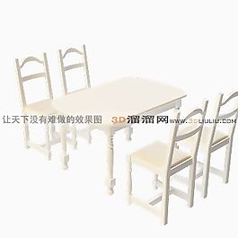 3D桌椅組合模型