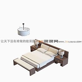 3D雙人床模型