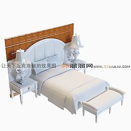 3D雙人床模型