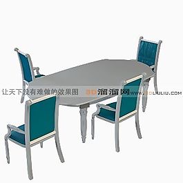 3D桌椅組合模型