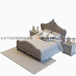 3D雙人床模型