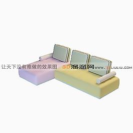 3D多人沙发模型