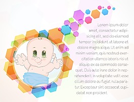 矢量彩色背景的嬰兒