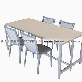 3D桌椅組合模型